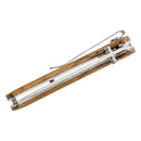 Couteau de poche pliant de marque Boker Backpacker manche en bois en acier inoxydable non revêtu