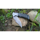 BOKER Grey Eminence Zakmes opvouwbaar compact zwart micarta handvat 440A staal