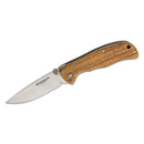 Couteau de poche pliant de marque Boker Backpacker manche en bois en acier inoxydable non revêtu