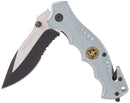 Couteau de poche pliant de marque Boker Hero gris acier inoxydable 440A manche aluminium