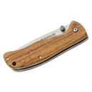Couteau de poche pliant de marque Boker Backpacker manche en bois en acier inoxydable non revêtu