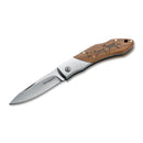 Couteau de poche BOKER Caveman Steel 440A acier non revêtu manche bois décoré