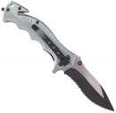 Couteau de poche pliant de marque Boker Hero gris acier inoxydable 440A manche aluminium
