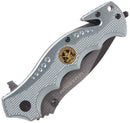 Couteau de poche pliant de marque Boker Hero gris acier inoxydable 440A manche aluminium