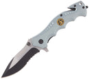 Couteau de poche pliant de marque Boker Hero gris acier inoxydable 440A manche aluminium