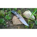BOKER Grey Eminence Zakmes opvouwbaar compact zwart micarta handvat 440A staal