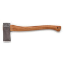 Hultafors hand forged splitting axe with sand blasted coating and curved hickory handle for wood splitting tasks.