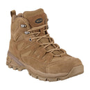 Coyote MIL-TEC mid calf suede tactical boot with rugged sole, ankle support, and reinforced toe for outdoor use.