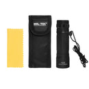 MIL-TEC Tactical Monocular 10x25 with carrying pouch, cleaning cloth, and lanyard for outdoor surveillance.