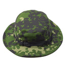 Original Danish Military M84 camo boonie hat with wide brim for sun protection and outdoor use in green and black tones