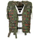 Original Dutch military tactical vest in DMP woodland camouflage with MOLLE webbing for customizable gear attachment