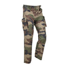 Original French military cargo pants in CCE camo with ripstop fabric and anti-mosquito treatment for outdoor use.