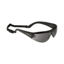 SWISS EYE wide safety glasses with smoke color lenses, anti-fog, anti-scratch, and adjustable strap protection goggles