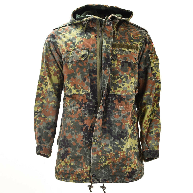 Origineel Duitse leger veldjack Parka Militair nummer Flecktarn Camo W Liner
