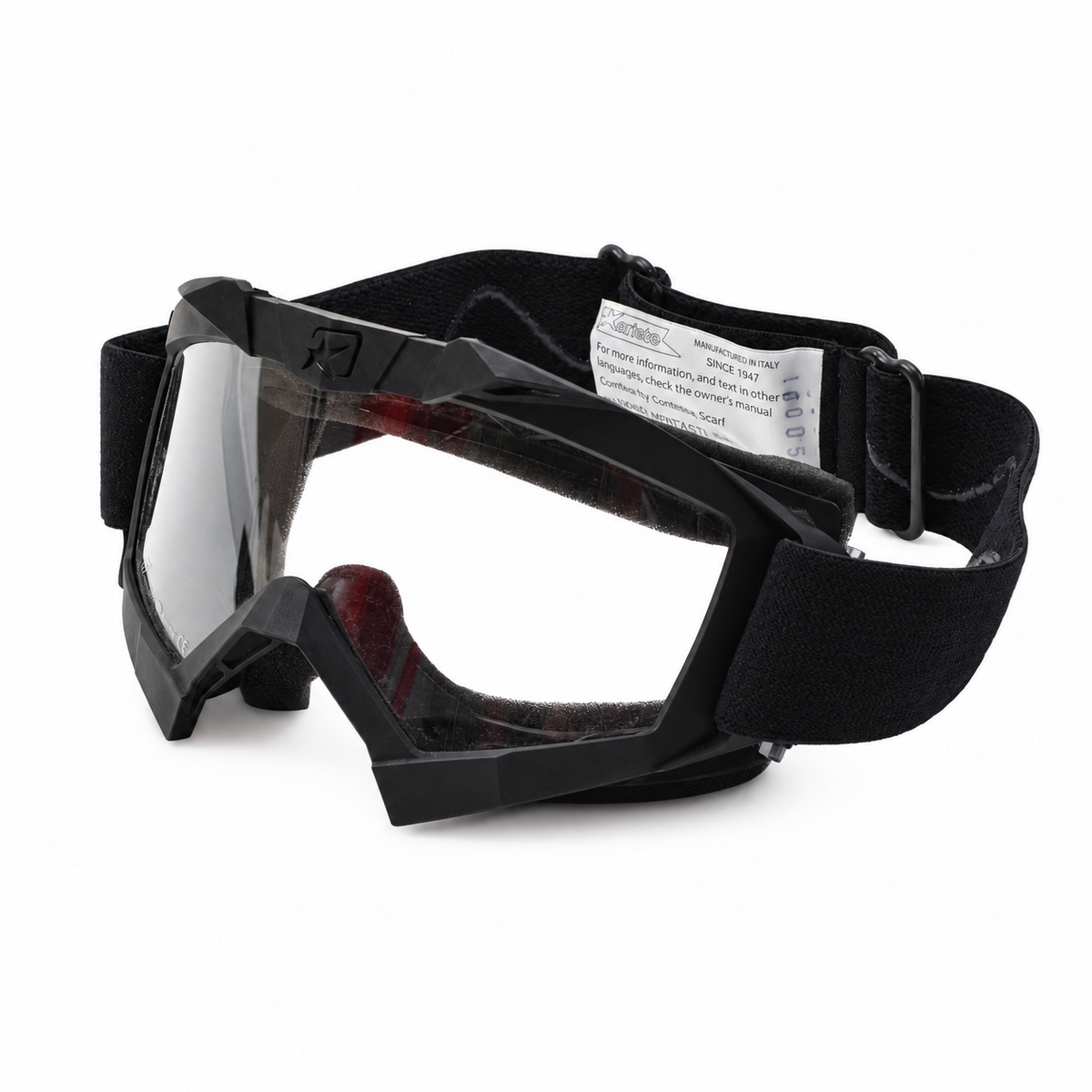 Originele Italiaanse Militaire Ariete Veiligheidsbril Heldere Lens Anti-Fog Zwart