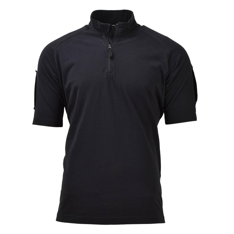 Originele Britse leger politie tactische t-shirts korte mouw zip-zwart nieuw