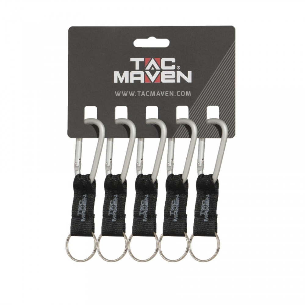 TAC MAVEN 6 mm aluminium karabijnhaken 5-pack outdoor sleutelclips kampeeruitrusting