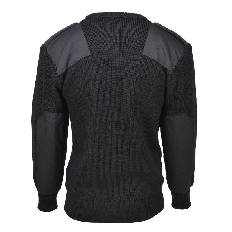 MFH Brand Sweater Commando Jumper Rib Gebreide wolversterkte pullover zwart nieuw