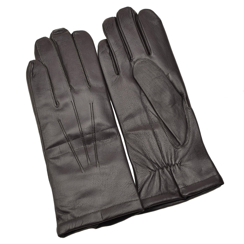Originele Tsjechische leger winter warm koud bruin lederen handschoenen casual strakke pasvorm nieuw
