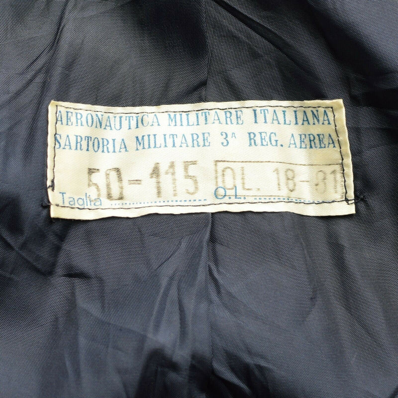Véritable manteau en laine de l'armée italienne, manteau long bleu d'officier militaire de l'armée de l'air