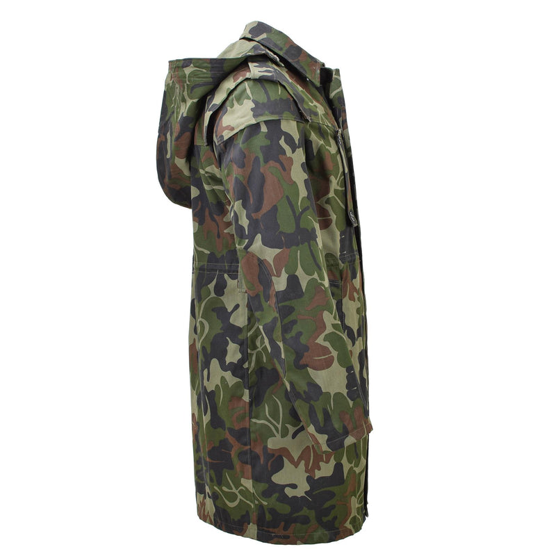 Parka militaire roumaine originale M93 camouflage feuille veste longue à capuche tactique NEUF