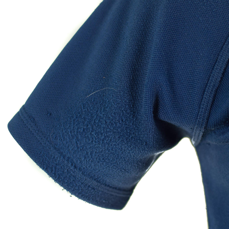 T-shirt original de la police britannique, bleu, matière respirante, fermeture éclair sur le devant