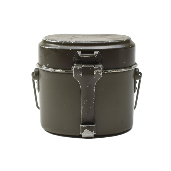 Originele Oostenrijkse militaire puinhoopkit aluminium olijf wandel camping kookgerei set