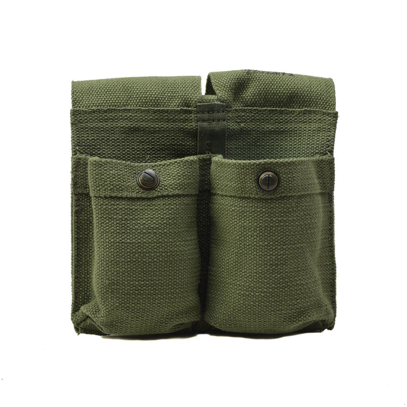 Origineel Noors leger magazine pouch vintage dubbele munitie tas groen canvas nieuw