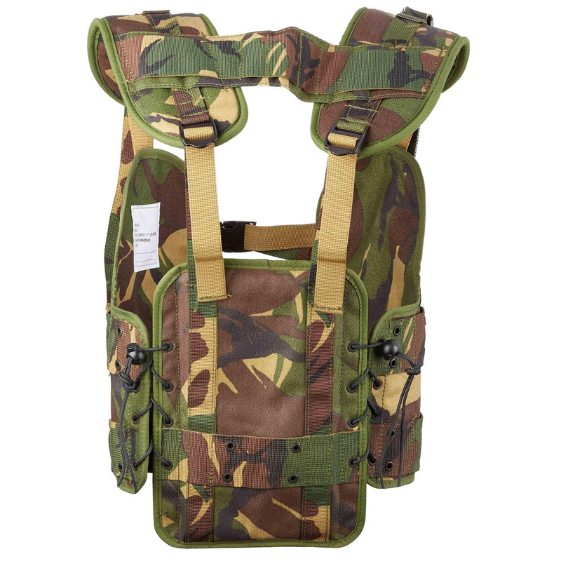 Gilet tactique militaire néerlandais d'origine, camouflage forestier, équipement des troupes de campagne