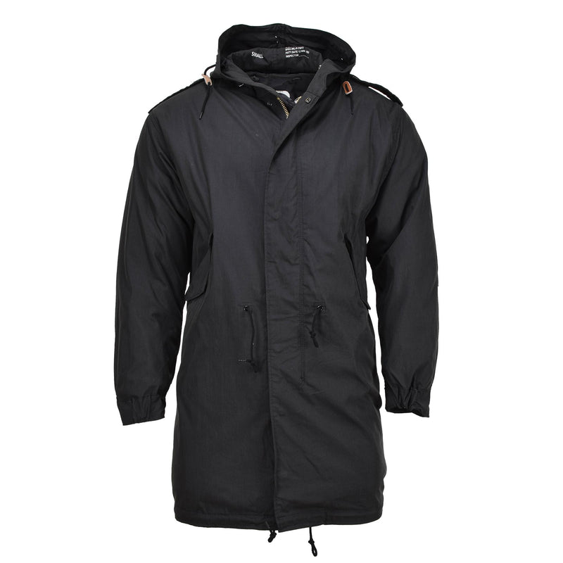 Parka style militaire américain de marque MIL-TEC M51 avec capuche et doublure matelassée noire NEUF