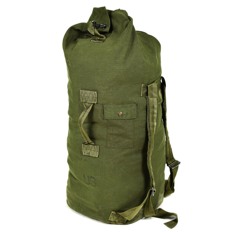 Véritable sac de sport de l'armée américaine, grand sac militaire vert olive, sac de mer en toile