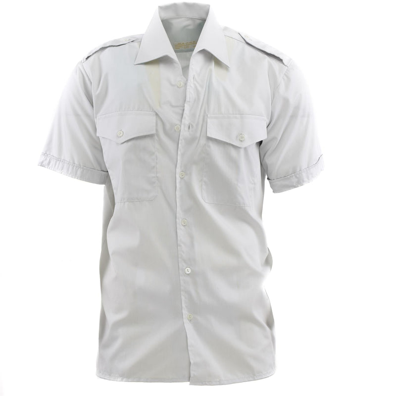 Echte Oostenrijkse leger button down shirt shirt korte mouw grijs militair surplus nieuw