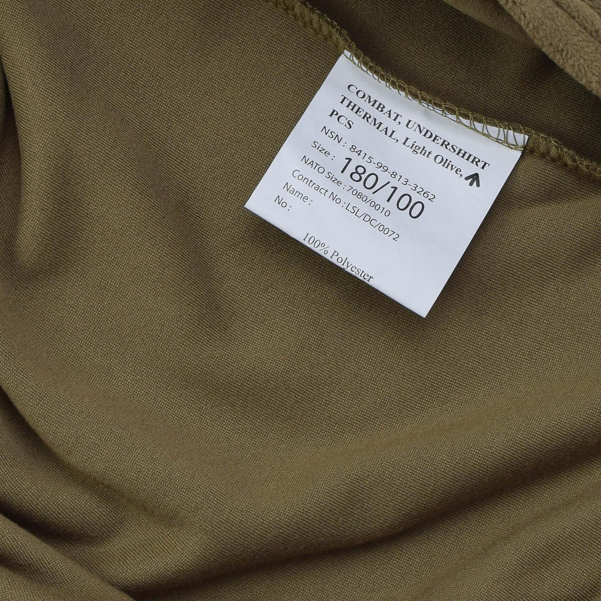 Origineel PCS Thermal Combat Undershirt van het Britse leger, halfrits, licht olijfgroen