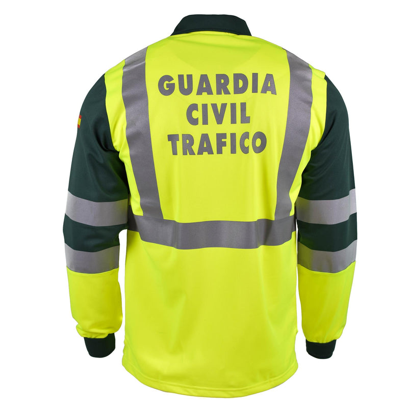 Echt Spaans Polo -shirt met lange mouwen Gele Civil Guard Reflective Jacket nieuw