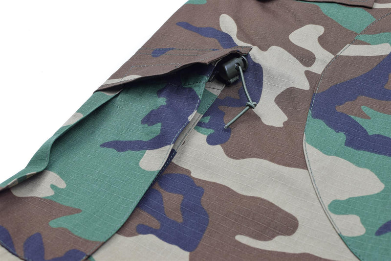 Pantalon cargo BDU de marque Mil-Tec de style militaire américain en ripstop camouflage boisé