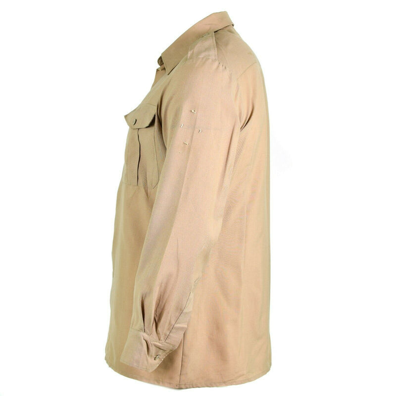 Echt Frans legerhirt Vermoeidheid Dead Stock Chino Khaki Militaire polywol nieuw