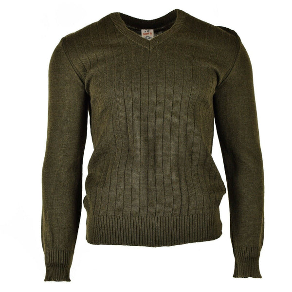 Originele Tsjechische leger-pullover M85 V-hals trui bruin nieuw