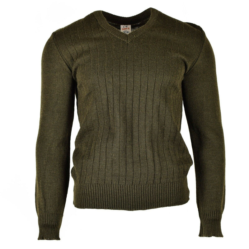 Originele Tsjechische leger-pullover M85 V-hals trui bruin nieuw