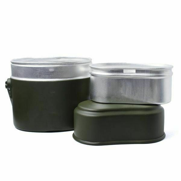 BW Duitsland Army Style Mess Kit Aluminium Militaire Bowler Pot 3 Pieces Kit Repro