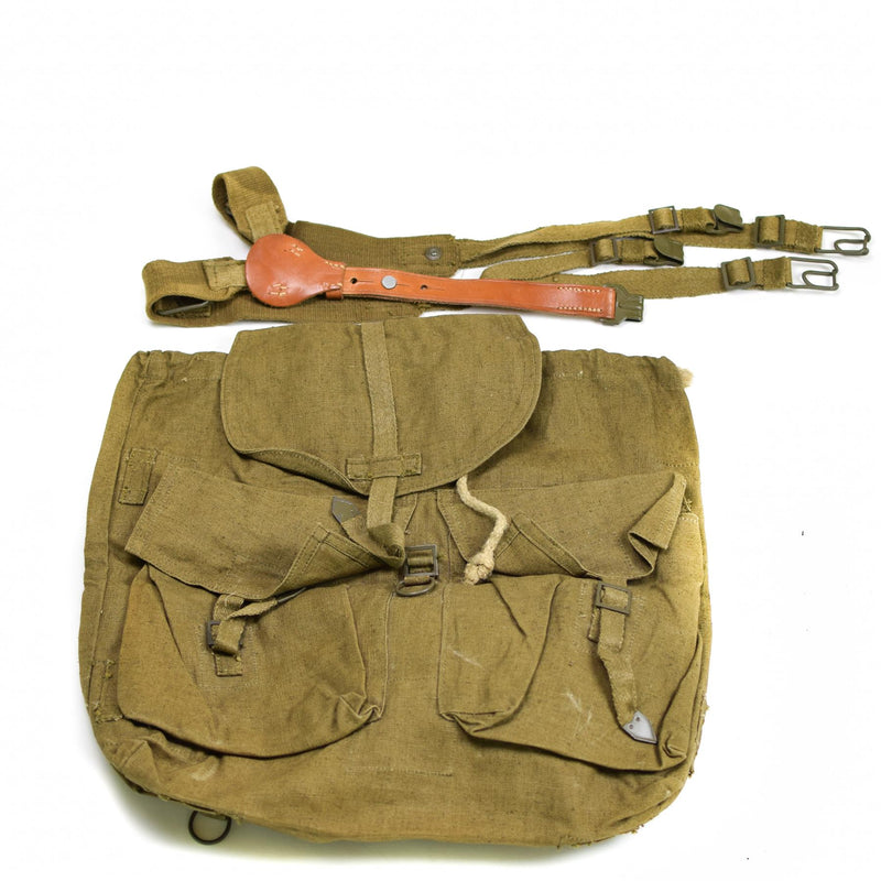 Sac à dos vintage d'origine de l'armée tchèque avec bretelles en Y M60 sac en toile NEUF 