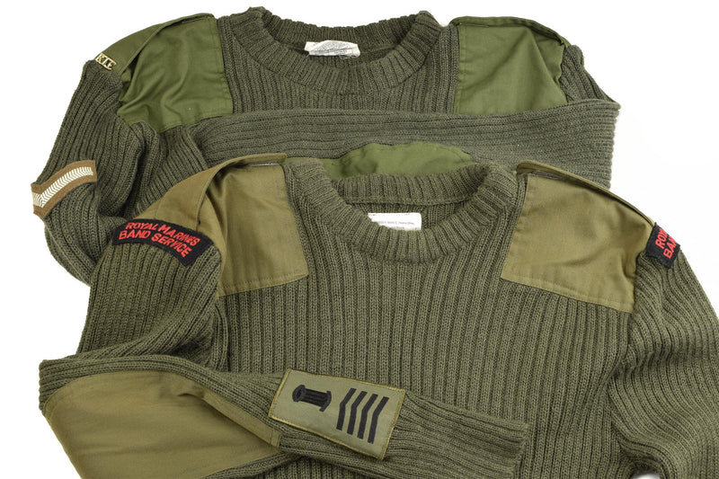 Echte trui Britse leger pullover commando groene olijfwol mannen jumper