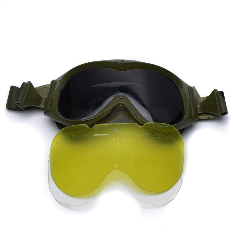 Echte Franse leger tanker bril Oogbescherming Glas Glas Militaire Zon Zand Wind