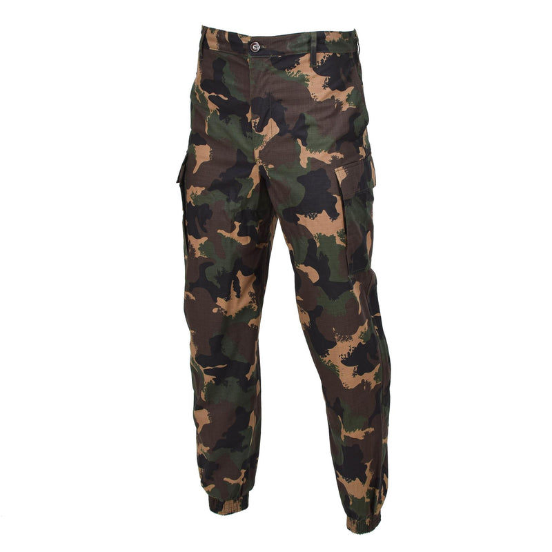 Pantalon de campagne d'été militaire hongrois d'origine M1990 camouflage bois ripstop NEUF