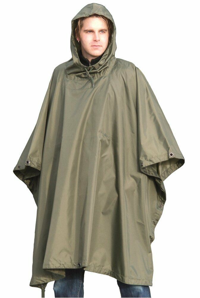 Poncho imperméable de style militaire RipStop de marque OD vert olive