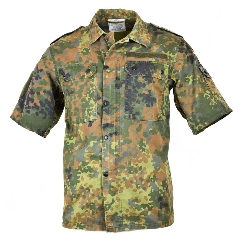 Origineel Duits legerhirt ritssluiting Flecktarn korte mouwen gevecht BW Army Issue