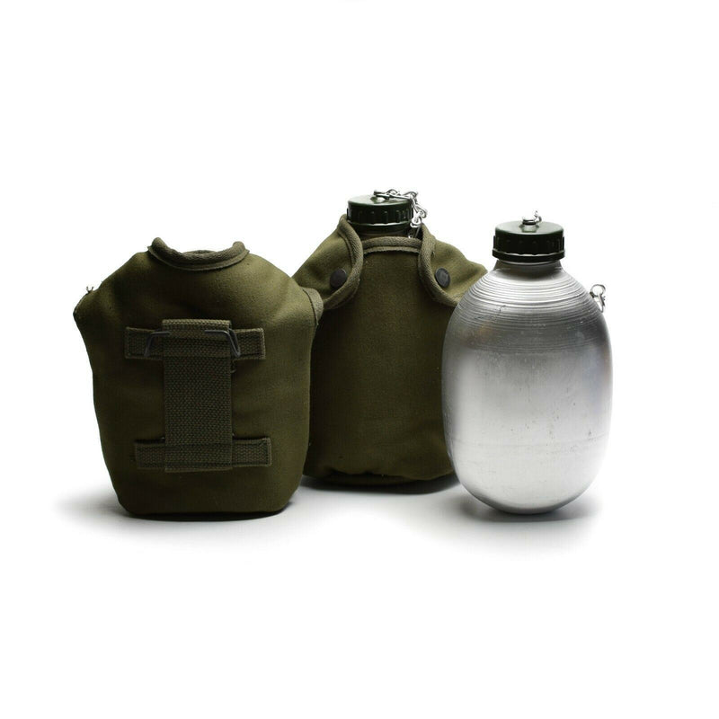 Bouteille d'eau à boire originale de l'armée française, pot de cantine, pochette en coton, OD NEUF