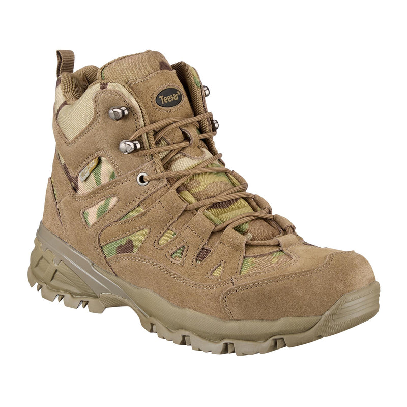 Bottes zippées latérales Teesar SQUAD MULTICAM pour camping, randonnée, trekking, combat