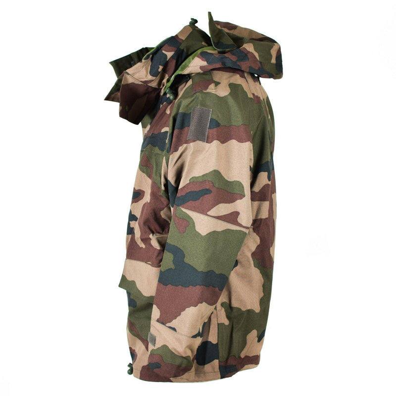 Véritable veste imperméable trilaminée de l'armée française camouflage parka de pluie à capuche en goretex