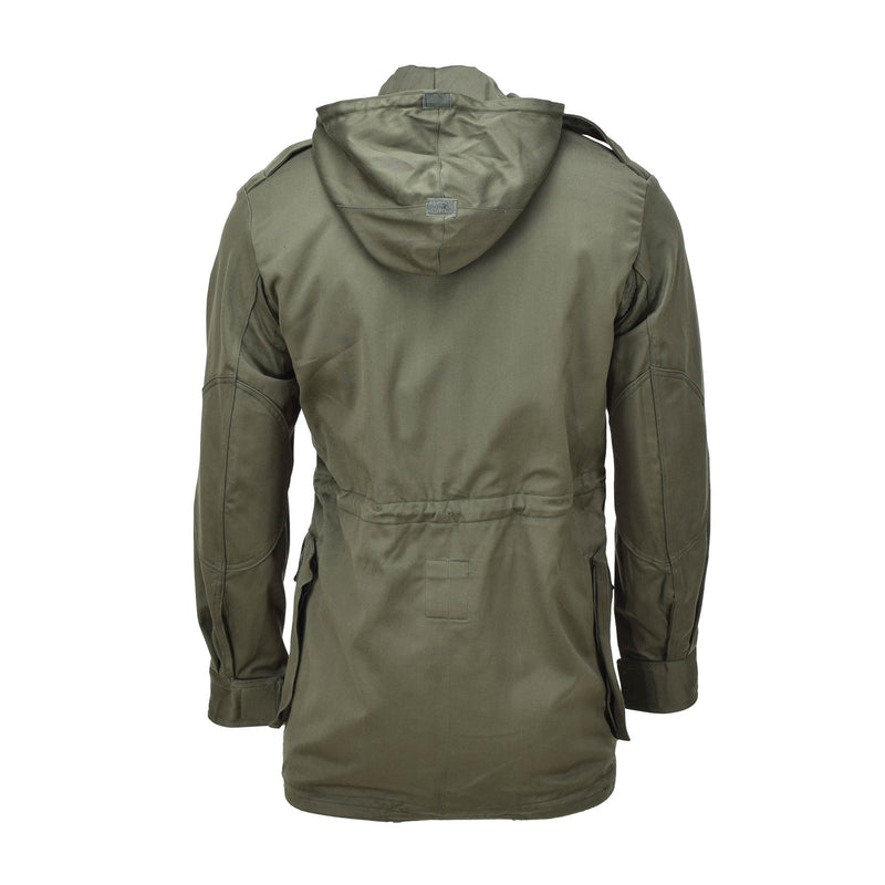 Véritable veste militaire belge olive field troupes BDU parka à capuche vintage NEUF
