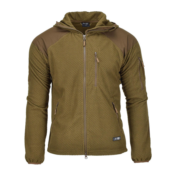 A. Blochl militaire stijl jasje Hooded thermisch fleece versterkte coyote nieuw